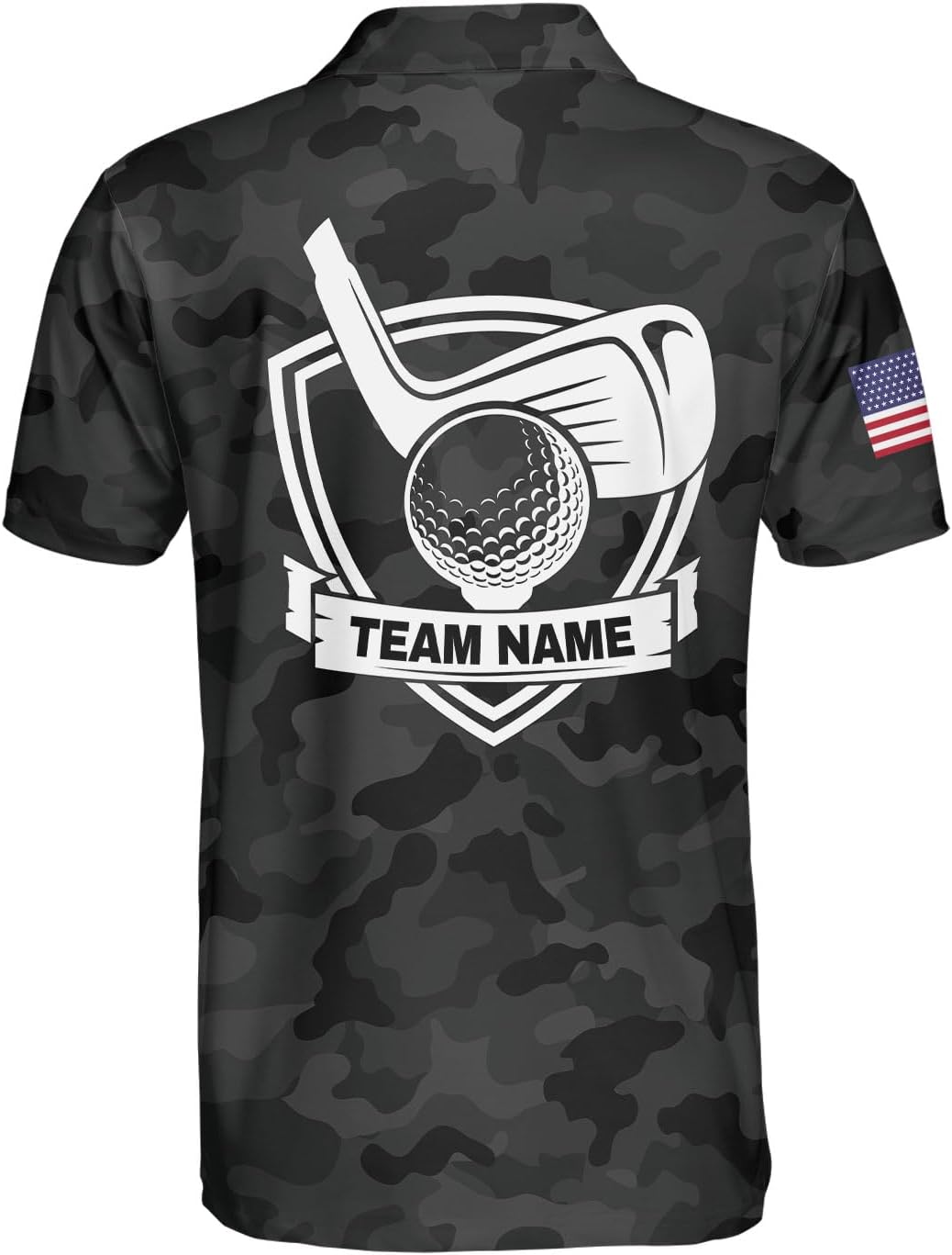AOVL Personalized 3D Funny Golf Polo Shirt for Men Men's Golf Polo Shirts Custom Name and Team Name Golf Polo Gift for Dad