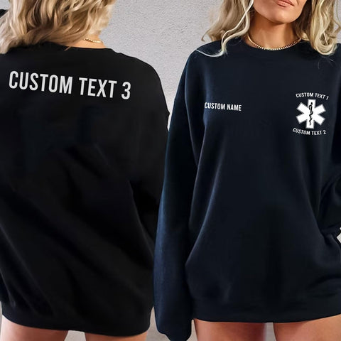 Custom EMT EMS Embroidered Sweatshirt Hoodie Personalized Paramedic Uniform Emergency Medical Technician Shirts Men Women