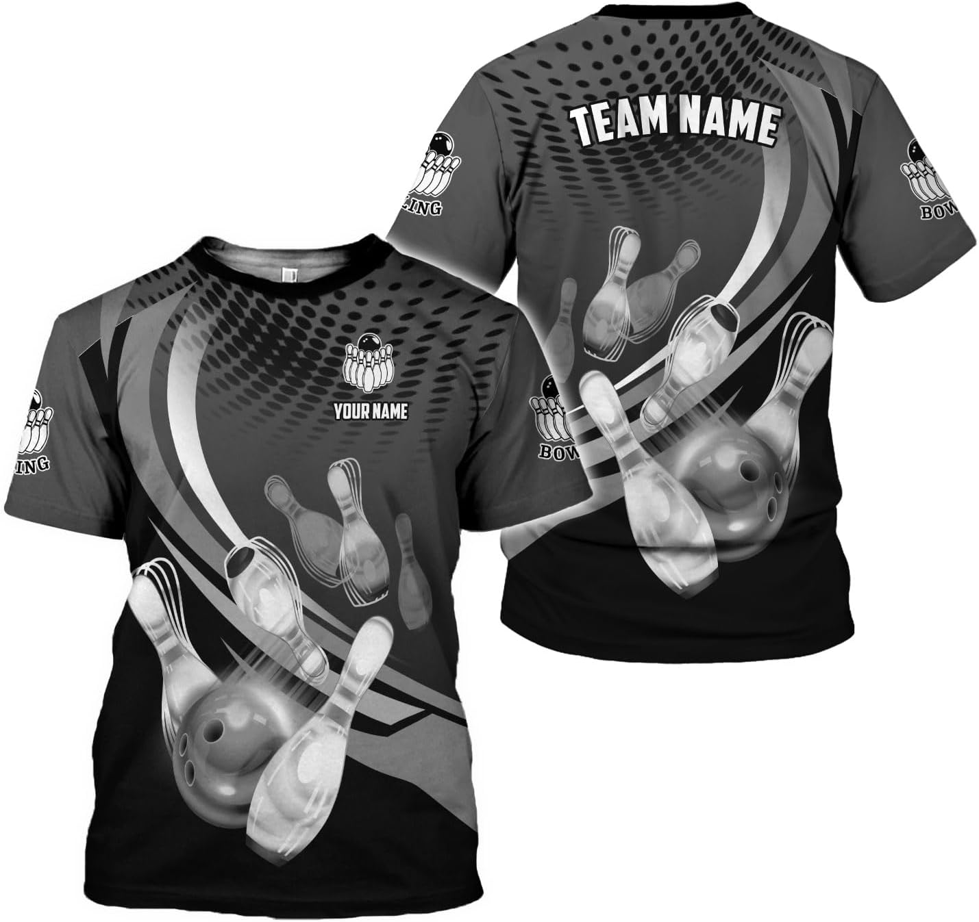 Rivelus Personalized Name Bowling Shirts for Men and Women 3D, Bowling Shirts for Team Bowling, Bowling Shirts Gift 4