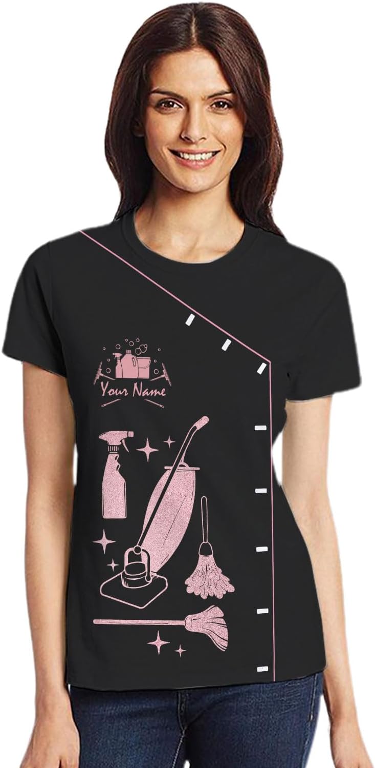 Personalized Housekeeping Shirt 3D All Print Cleaning Service Tshirt Gifts for Housekeeper, House Cleaning Uniforms for Women