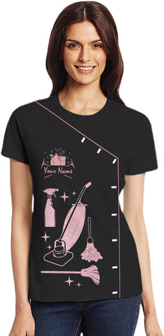 Personalized Housekeeping Shirt 3D All Print Cleaning Service Tshirt Gifts for Housekeeper, House Cleaning Uniforms for Women