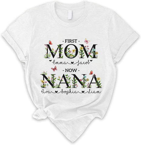 Personalized Mother's Day Tee, Mom and Grandma Belong to Kids, Grandkids Names Shirt for Nana Mimi Mom Grandma Mamaw