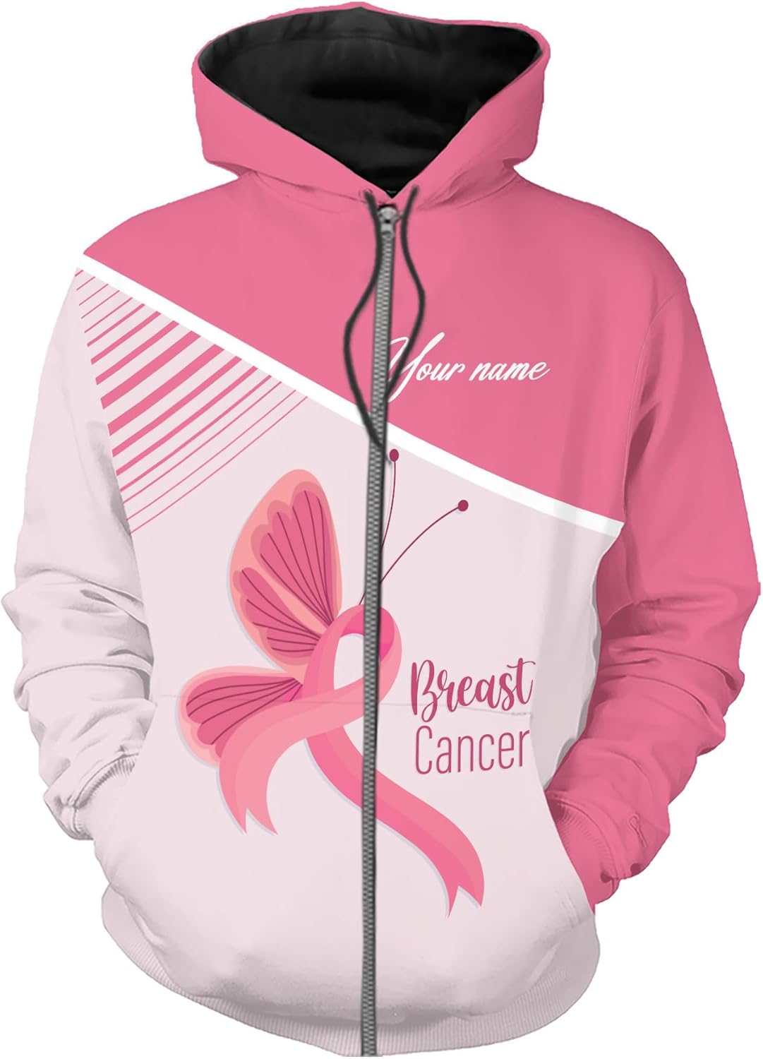 Mostprints Personalized Name Breast Cancer Shirts for Women 3D, Breast Cancer Shirt, Breast Cancer Gifts for Women S-5XL