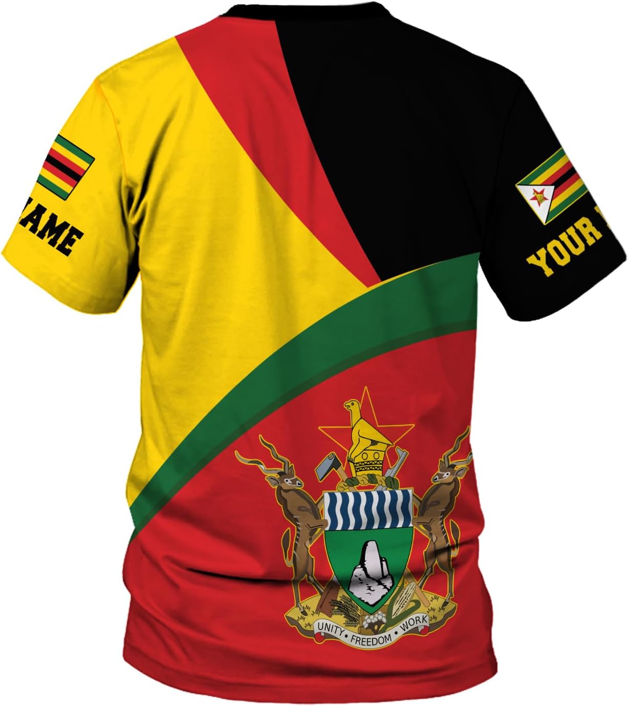 Personalized Zimbabwe Shirt, Zimbabwe Flag Pride T-Shirt, Short Sleeve Men Shirt Colourful, Gifts for Zimbabwean (ZBW 10)