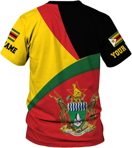 Personalized Zimbabwe Shirt, Zimbabwe Flag Pride T-Shirt, Short Sleeve Men Shirt Colourful, Gifts for Zimbabwean (ZBW 10)
