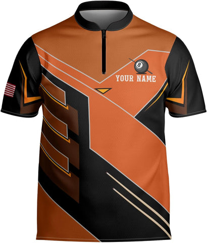 Personalized Billiard Bowling Jersey 3D Billiard Shirt Custom Billiard Flag Shirt Men's Pool Billiards Shirt 8 Ball Men Women