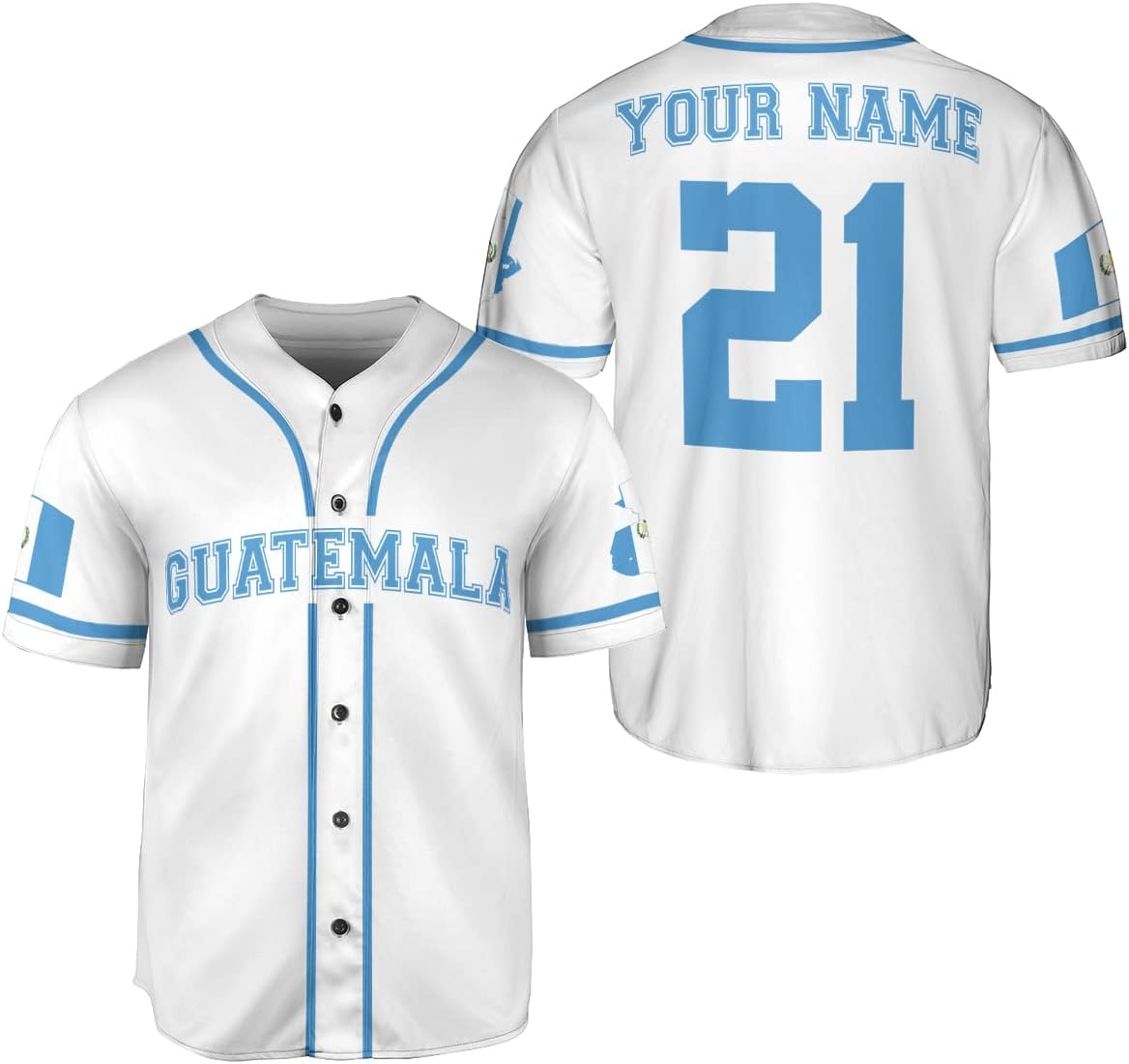 Royal Fight Personalized Name Guatemala Baseball Jersey Shirt Guatemala Camisas Guatemalan Pride T-Shirt Guatemala 3D Shirts