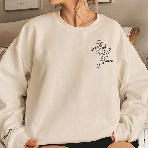 Suseaz Dance Personalized Embroidered Sweatshirt, Funny Dance Mom Mother's Day Sweatshirt, Dancing Mom Clothing,Gifts For Mom