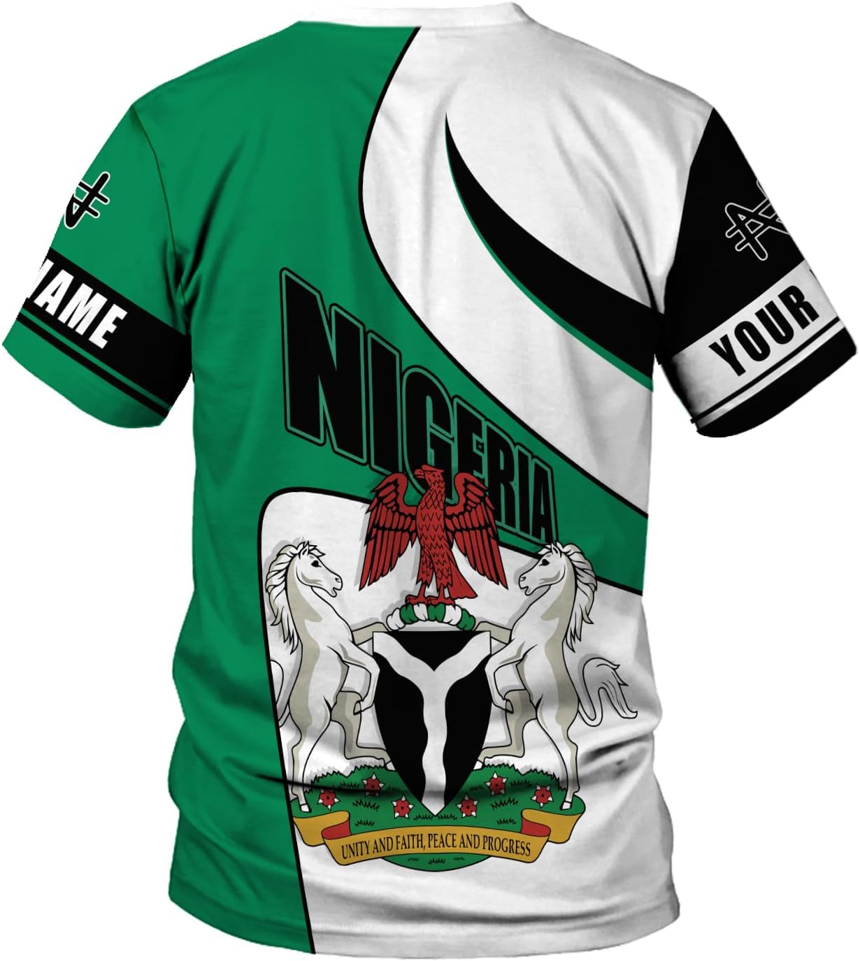AOVL Personalized Nigeria Shirts Nigerian Flag Shirts Nigeria Flag Nigerian Pride Gift T-Shirt Nigerian Pride Shirt 3D S-5XL