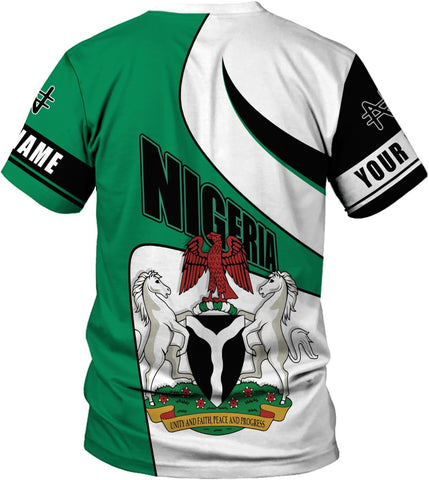 AOVL Personalized Nigeria Shirts Nigerian Flag Shirts Nigeria Flag Nigerian Pride Gift T-Shirt Nigerian Pride Shirt 3D S-5XL
