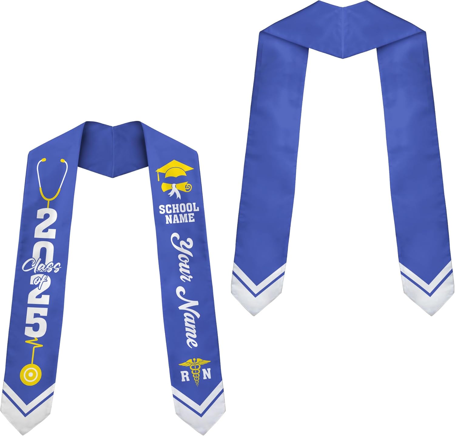 Pretyprints Custom Nurse Sash Graduation, RN Graduation Stole Gifts for Friends Nursing Student Senior Class Of 2025