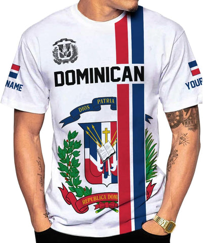 Custom Dominican Republic 3D Shirts for Men Dominicana Flag Shirts Dominican Flag Tshirt Dominican Independence Day
