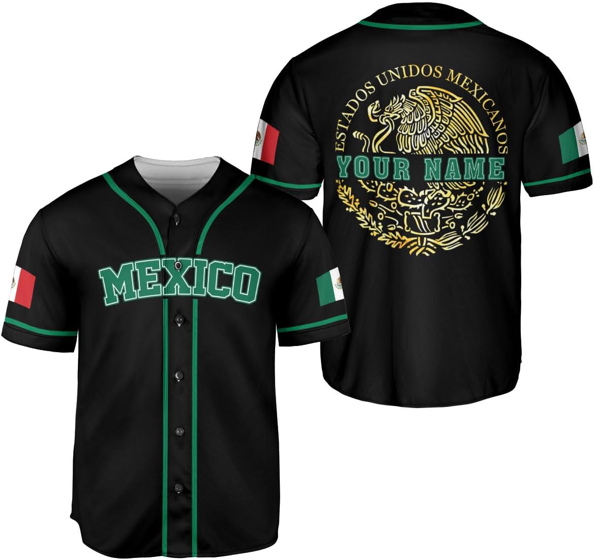 Mostprints Custom Mexico Baseball Jerseys Mexican Eagle & Flag Shirt for Teams, Mexico Shirts for Men & Women Size S-5XL