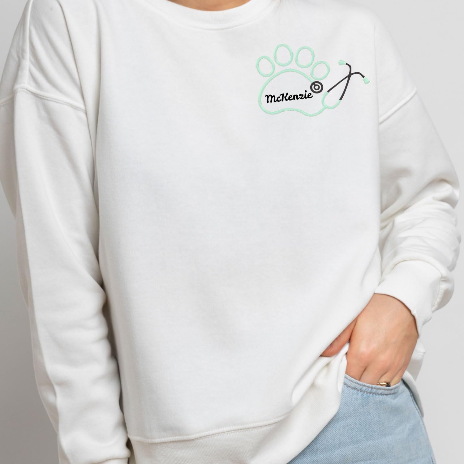 Personalized Veterinarian Embroidered Sweatshirt, Custom Vet Tech Shirt, Veterinary Technician Week Gifts, Veterinary Gifts