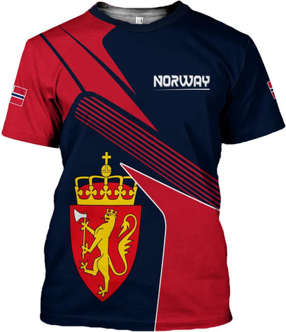 Riveprints Personalized Norway Shirts, Norway Flag Pride T-Shirt, Norwegian Shirt for Men, Norway Short Sleeves T-Shirt S-5XL