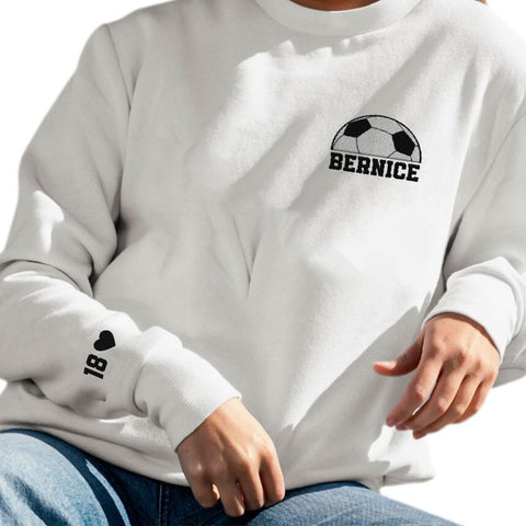 Intenprints Personalized Soccer Embroidered Sweatshirts, Soccer Shirt for Women and Men, Game Day Soccer, Soccer Team