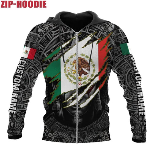 Personalized Name Mexican Hoodie 3D, Customized Mexican Hoodies for Men, Unisex Mexico Hoodie 3D, Mexico Hoodies for Men, Mexico Flag Gift for Women, T Shirt, Zip Up Hoodie, Sweatshirt HD01