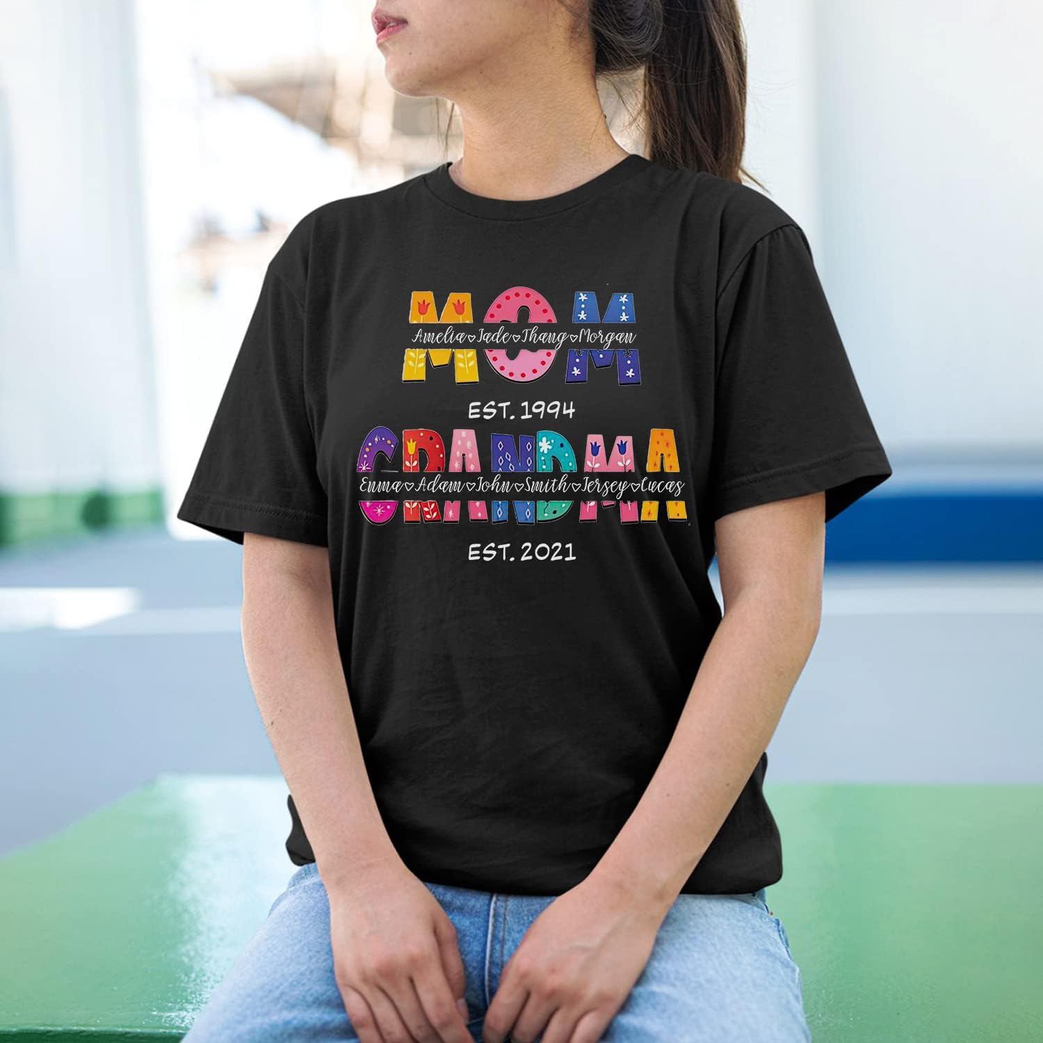 Personalized Mother's Day Tee, Mom and Grandma Belong to Kids, Grandkids Names Shirt for Nana Mimi Mom Grandma Mamaw