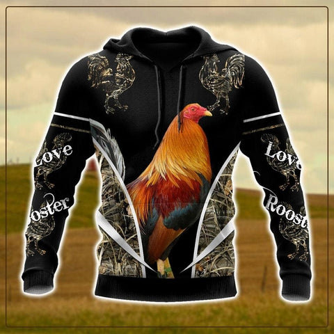 Rooster 3DHD Unisex Hoodie, T Shirt, Zip Up Hoodie, Sweatshirt for Men AD1221 Multicolor