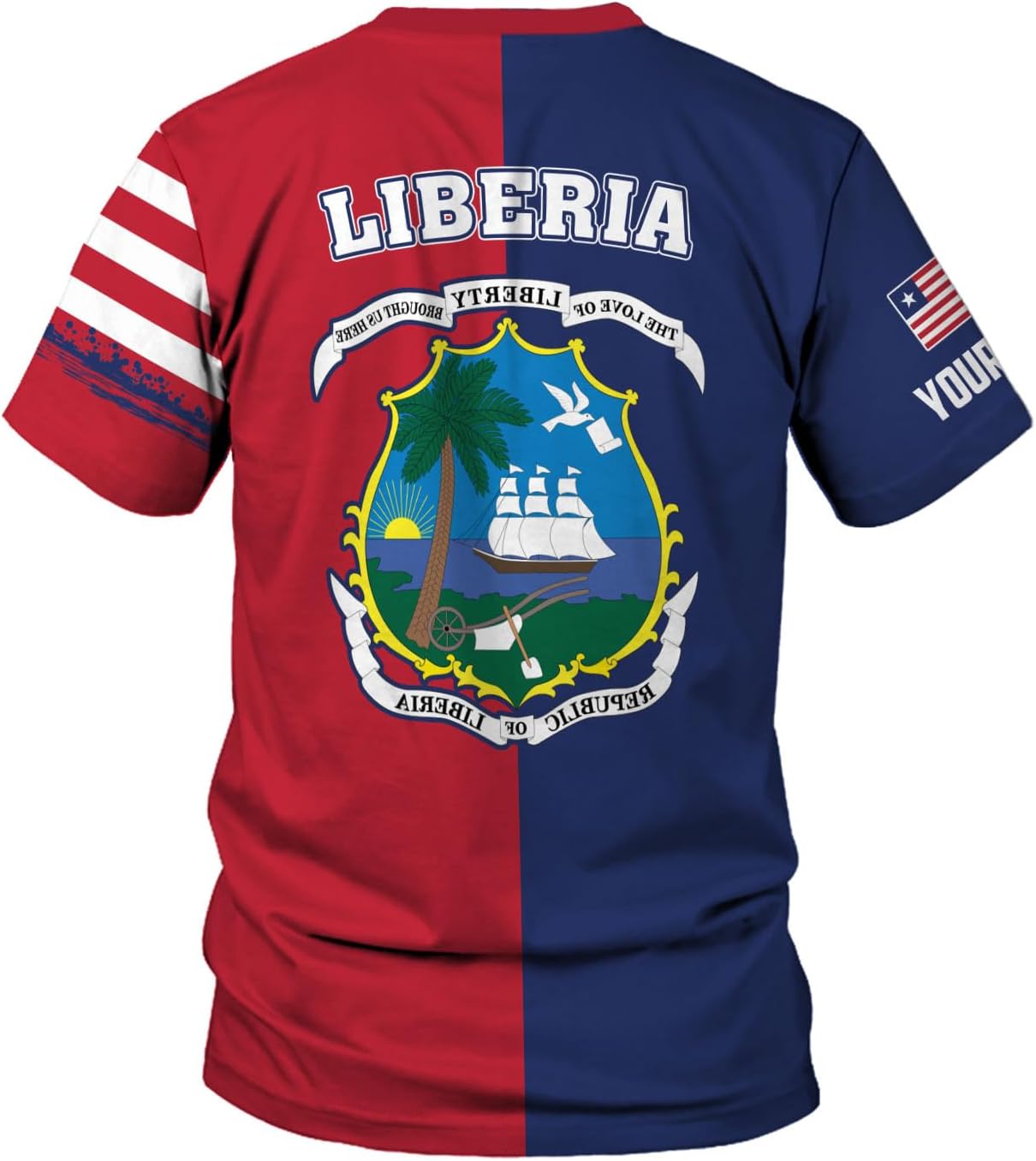 MoonArt Personalized Liberia Shirts Liberian Coat of Arms Flag Liberia 3D Shirts Liberia Liberian Pride Gift