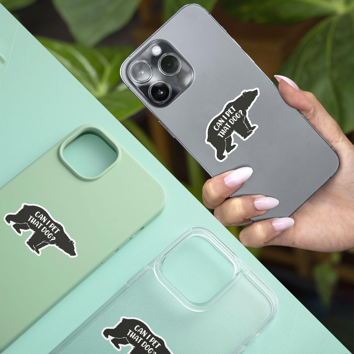 (3pcs) Can I Pet That Dog Sticker, Funny Black Bear Sticker, Black Bear Meme Sticker, Sticker Die-Cut Waterproof Vinyl Sticker for Laptop Water Bottle Phone Window Helmet