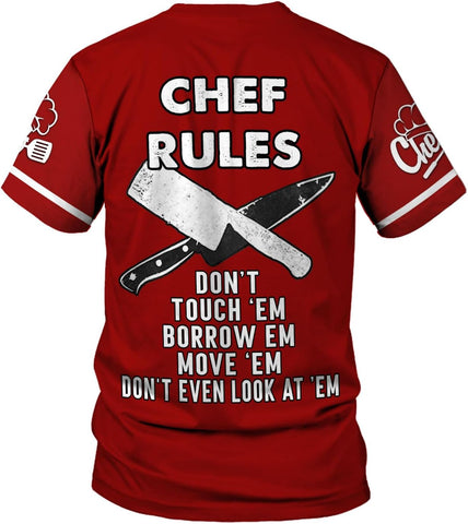 MoonArt Personalized Chef Shirt, 3D Chef Shirt Gifts Lover Men Women, Tshirt Chef Cook Knife, Master Chef Gifts