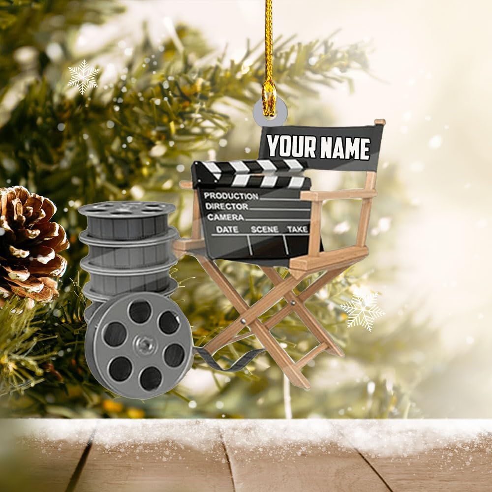 Podagree Personalized Film Clapboard Ornament Movie Clapper Christmas Ornaments Film Clapboard Ornament Film Clapper Ornament Director Clapboard Christmas Ornament Movie Clapperboard Theater (FL8)