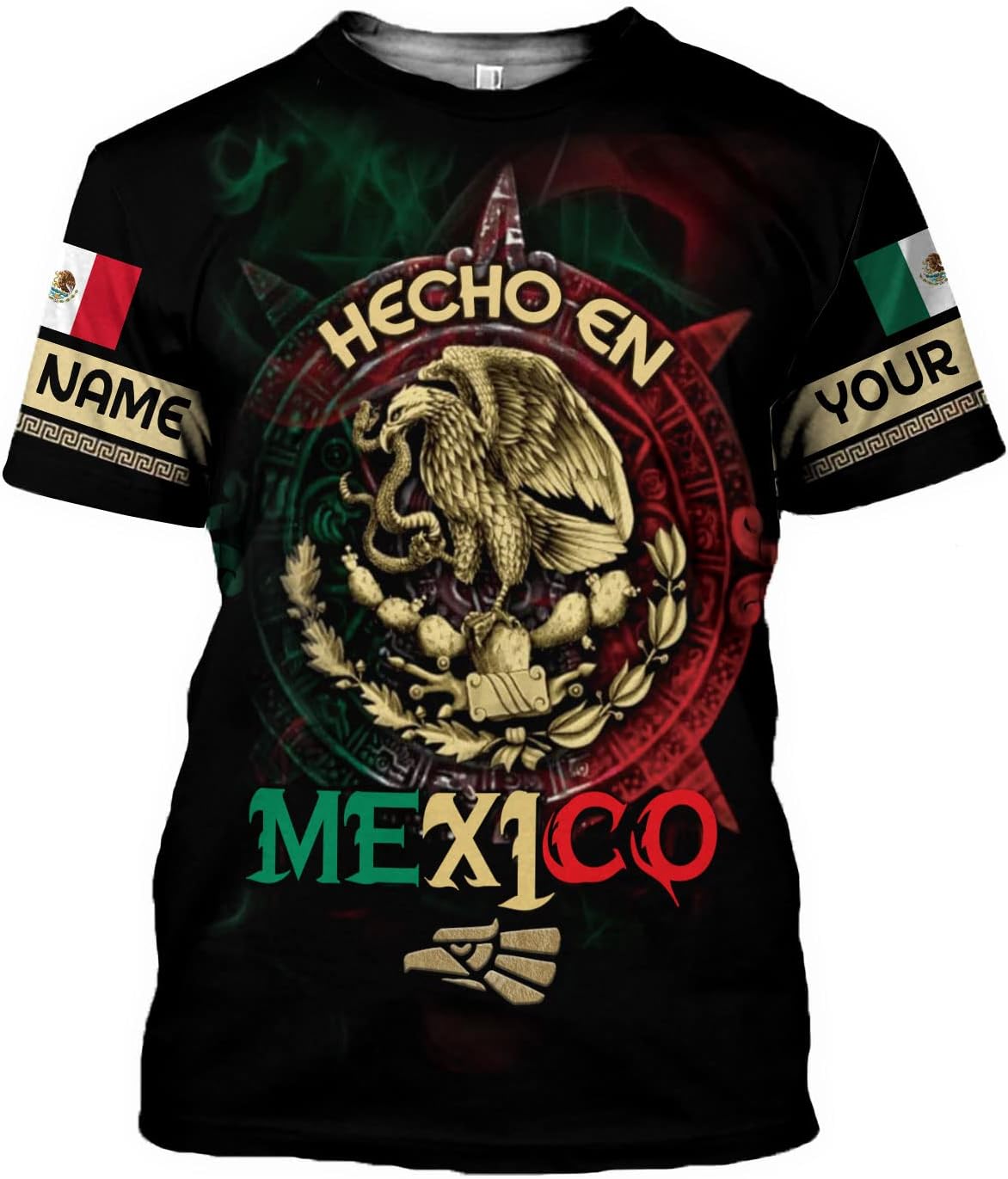 Personalized Name Mexican Shirts for Men, Customized Mexico Shirts for Men, Mexico Shirts for Women Mexico Shirt Eagle Flag