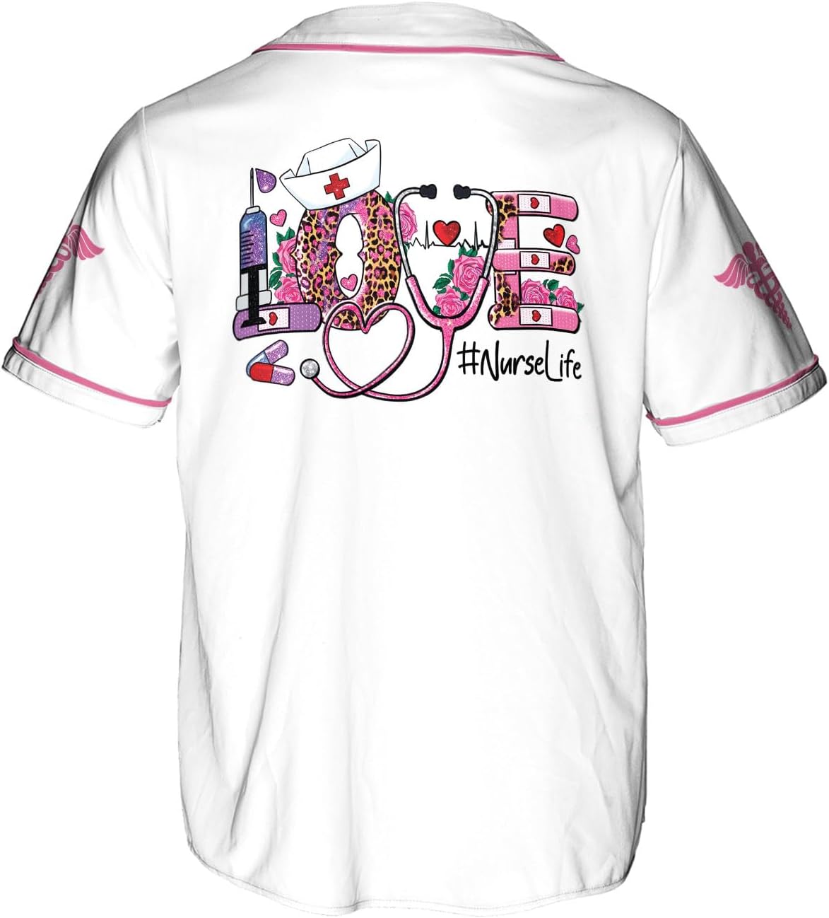 Woseprints Personalized Nurse Baseball Jersey Shirt, Nurse Graduation Gifts Funny Nurse T-Shirt Gift Nursing Emergency Shirts