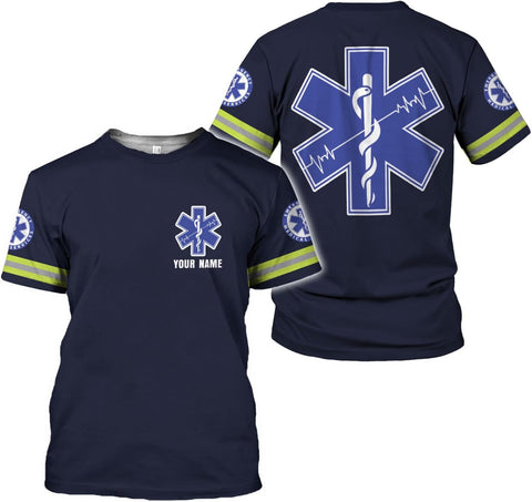 Podagree Personalized EMT Shirt, EMS Shirt, Customized EMS Shirts,EMT Paramedic Uniform Emergency Medical Technician Shirts
