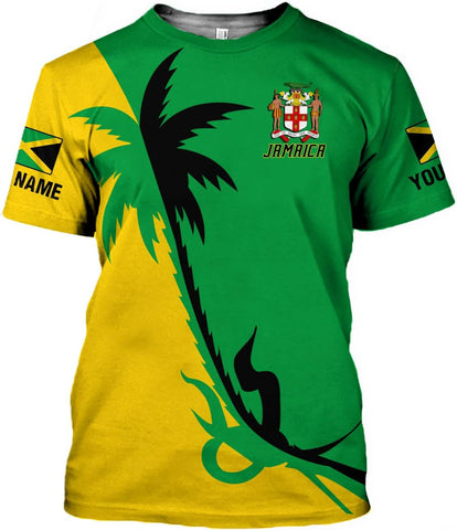 MoonArt Personalized Jamaica Shirt Custom Jamaica Flag Lion Hoodie for Men and Women, Jamaican Pride T-Shirt, Jamaicana