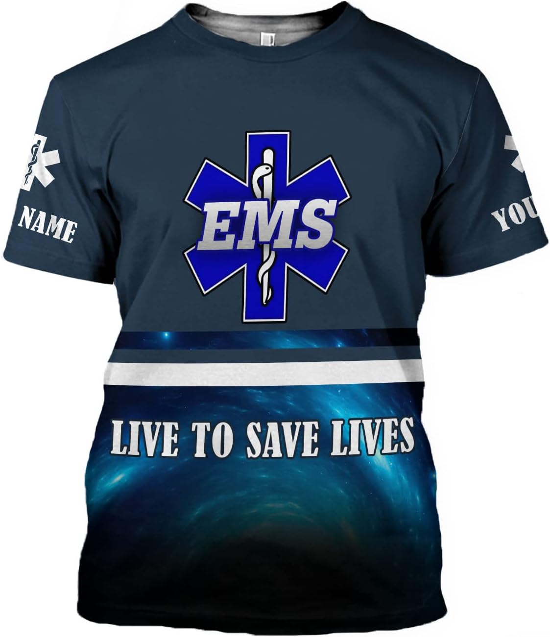 Mostefy Personalized Name EMS Shirt 3D Uniform Emergency Medical Technician, EMS Shirts for Men, EMT Shirt, Paramedic Shirt