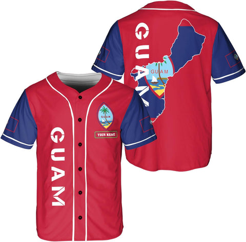 Leprints Personalized Guam Baseball Jersey Shirt, Guahan Flag Jersey, Guam Islander Pride Jersey for Men and Women