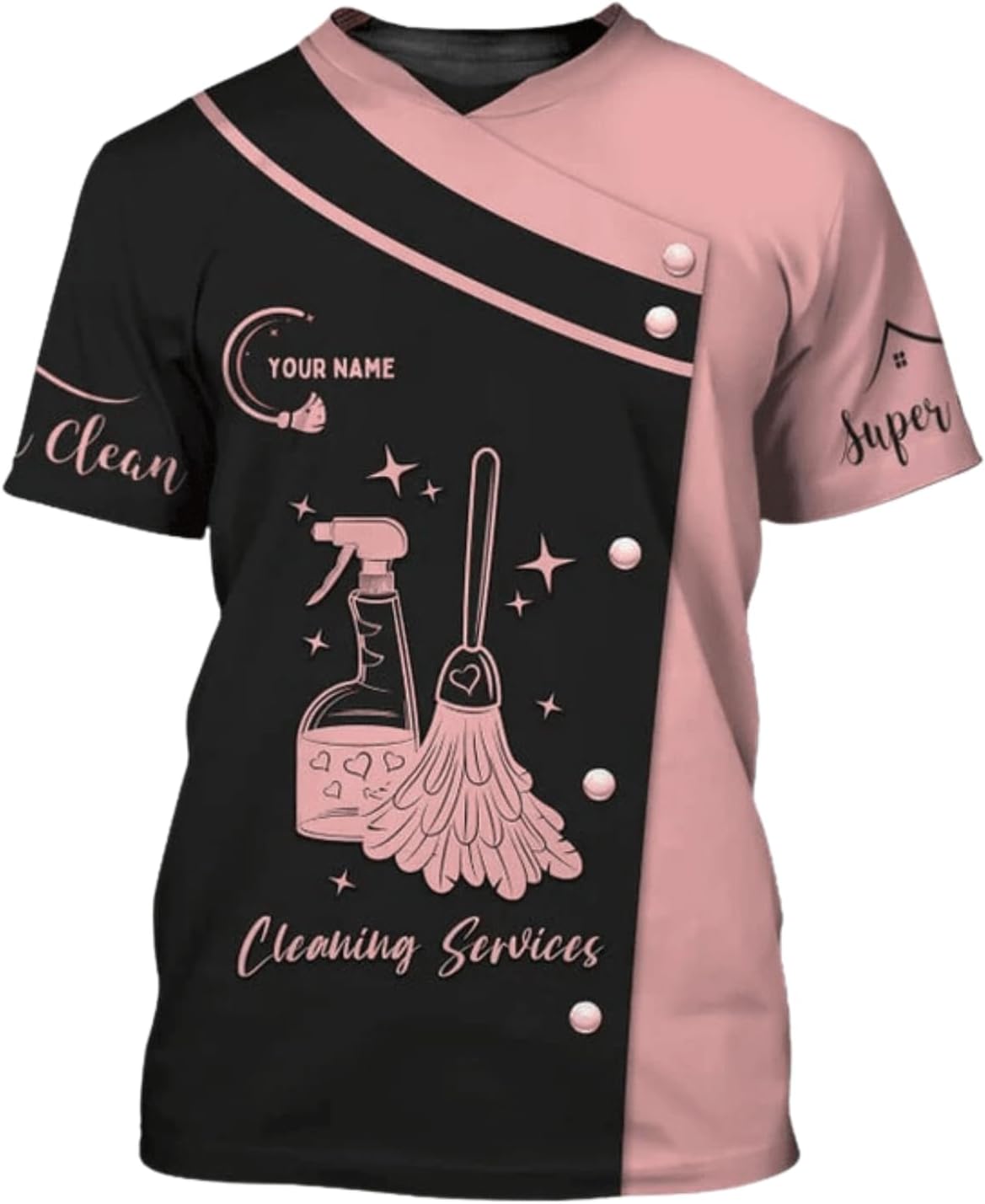 MAPrints Personalized Name Housekeeping Shirt 3D All Over Print, Cleaning Service Tshirt, Gifts for Housekeeper Men and Women