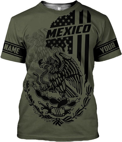 RoyalBro Personalized Mexico Shirt, Camisas de Mexico Customized Mexican Shirts Mexican Flag Mexico 3D Shirt for Men Women