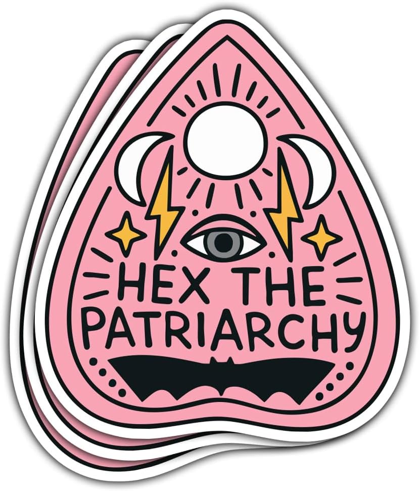(3pcs) Hex The Patriarchy Sticker, Witchy Sticker, Feminist Sticker, Occult Sticker, Halloween Sticker Die-Cut Waterproof Vinyl Sticker Laptop Water Bottle Window Phone Helmet