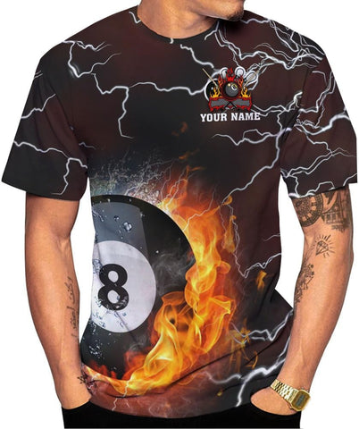 Ligthuy Personalized Name Billiard Shirts 3D, Billiards Shirt 8 Ball Billiard Shirt Custom Men's Pool Men Women\u2026
