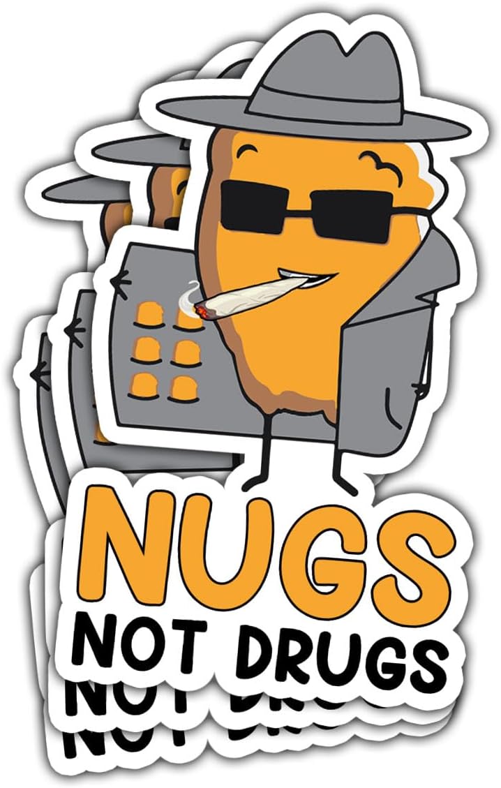 3 Pcs Nugs not Drugs Sticker, Funny Nugs Not Drugs Chicken Nugget Dealer Stickers Chicken Nuggets Sticker Nugs not Drugs Bumper Decal, nug not Drugs Stickers for Laptop Bottle Phone Car Helmet 3"x3"
