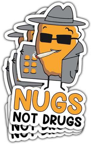 3 Pcs Nugs not Drugs Sticker, Funny Nugs Not Drugs Chicken Nugget Dealer Stickers Chicken Nuggets Sticker Nugs not Drugs Bumper Decal, nug not Drugs Stickers for Laptop Bottle Phone Car Helmet 3"x3"