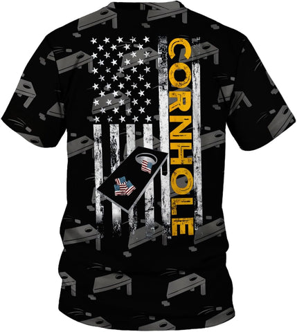 Custom 3D Cornhole T-Shirt Personalized Cornhole Team Uniform Gift for Men & Women Toss Game Board Bag Apparel