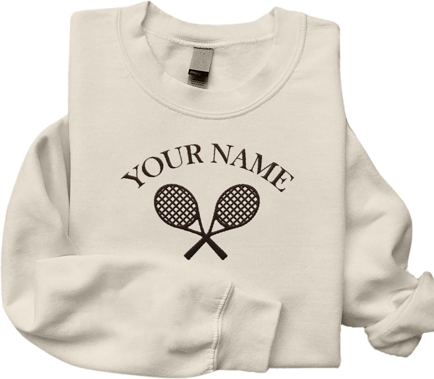 MAPrints Personalized Tennis Sweatshirt, Heartbeat Embroidery, Sport Gift