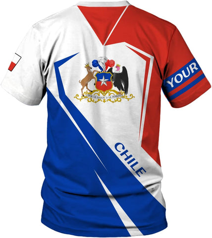 Personalized Name Chile Shirts for Men and Women, Chile Chilean Flag Pride Gift T-Shirt, Chilean Map and Flag