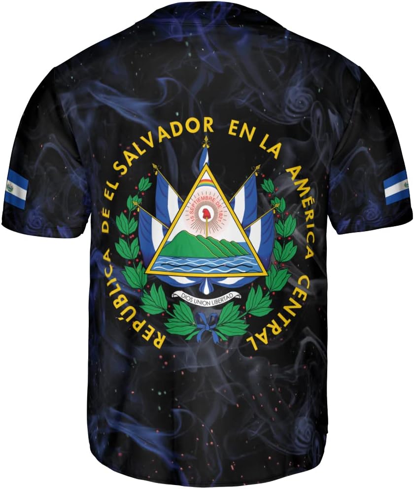 Personalized Name El Salvador Baseball Jersey Shirt El Salvador Flag Shirt Men Salvadorans Pride Jersey El Salvadoreña Tshirt
