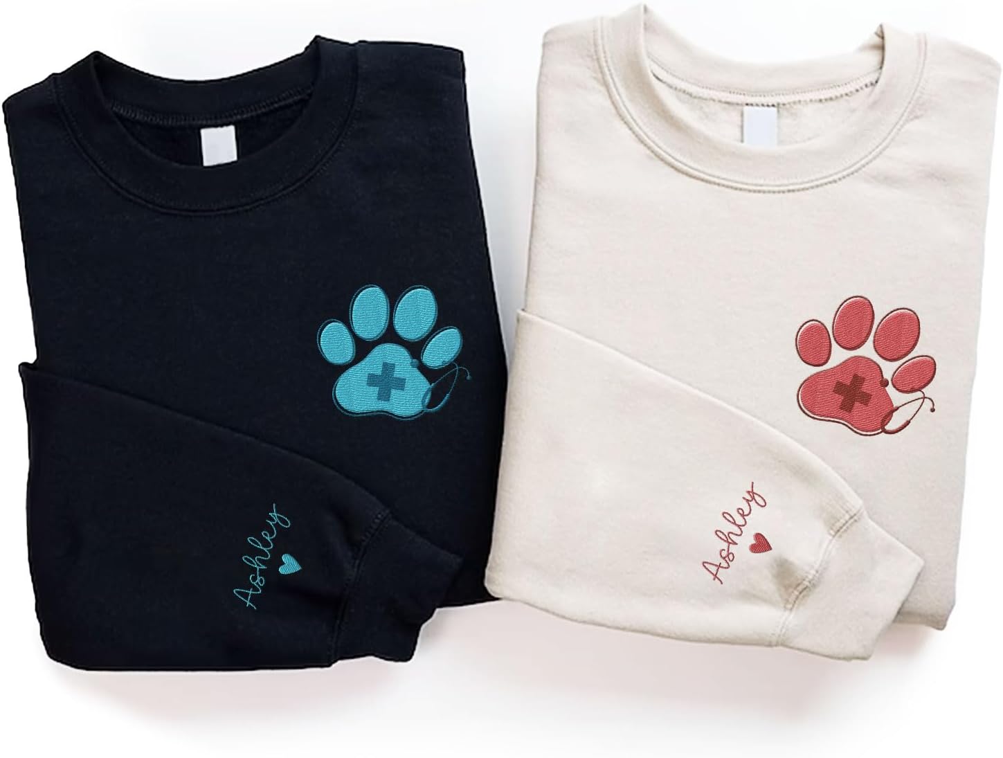 Leeprints Personalized Embroiderd Veterinary Medicine Sweatshirt - Vet Tech Sweater, Veterinarian Gift, Vet Med Staff Gifts
