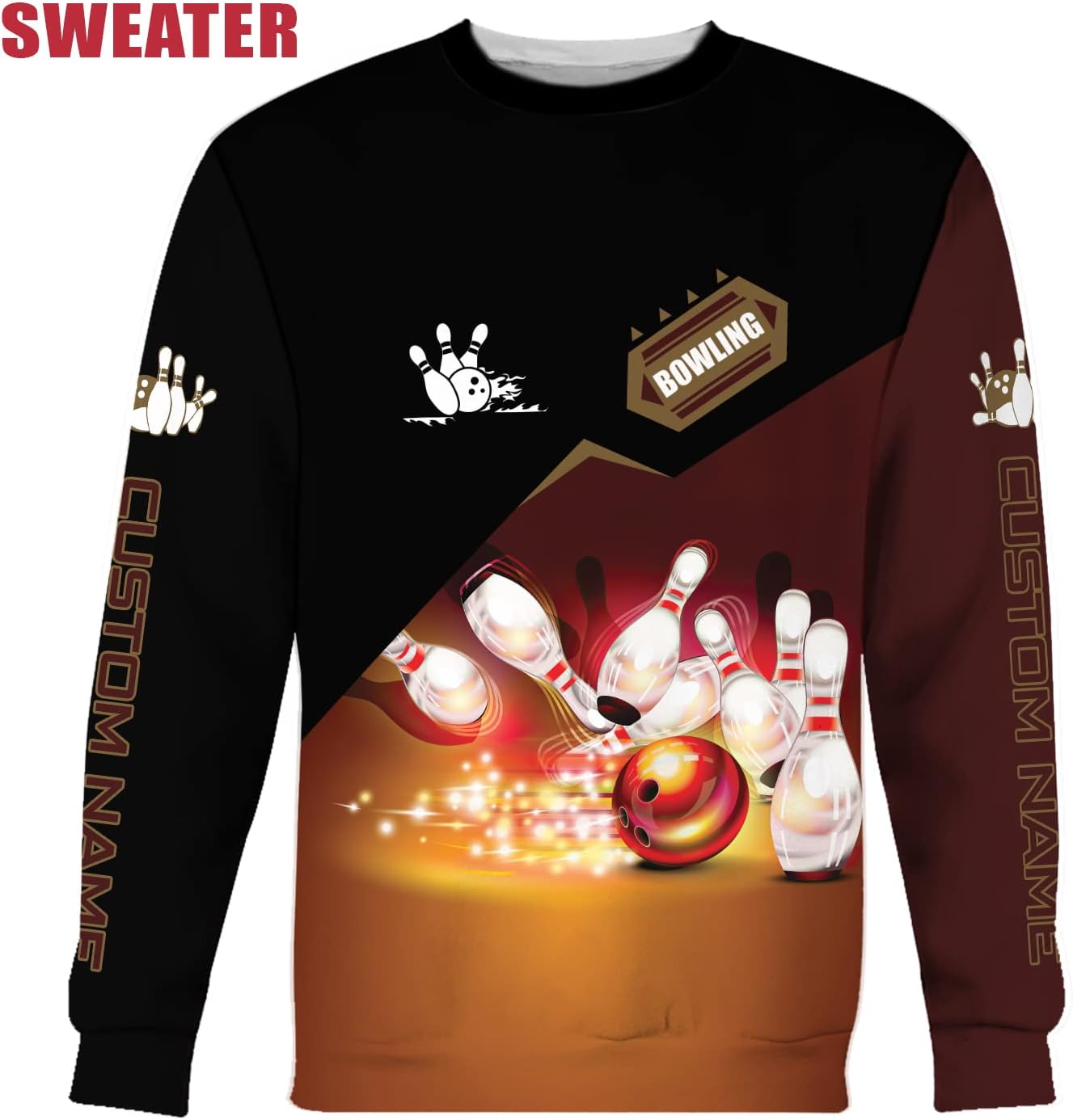 Pretyprints Personalized Bowling Shirt - Custom Bowling Gift for Women & Men
