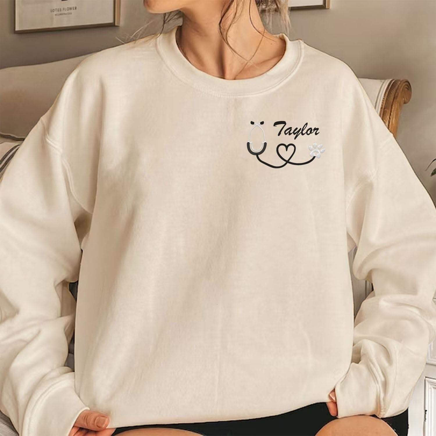 Personalized Veterinarian Embroidered Sweatshirt, Custom Vet Tech Shirt, Veterinary Technician Week Gifts, Veterinary Gifts