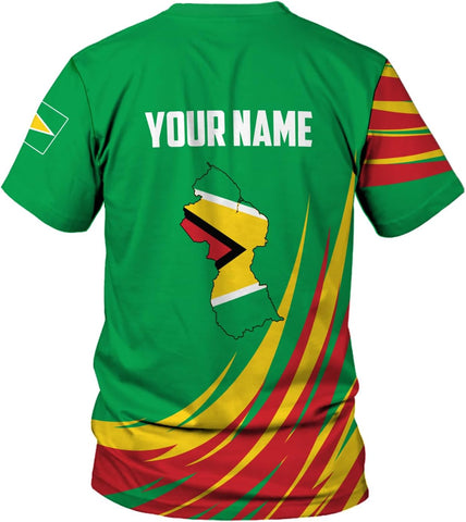 Artparel Personalized Guyana 3D Guyana Flag Shirt - Unisex Adults - Green - Short Sleeves - 5X-Small-Large