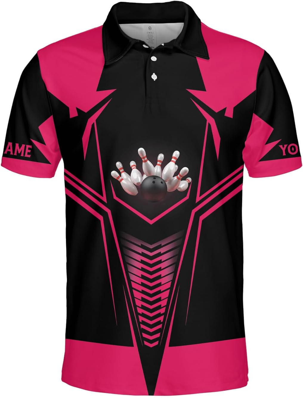 PAgree Personalized Name Bowling Polo for Men and Women 3D, Bowling Polo Shirts for Team Bowling, Bowling Tshirt Gift