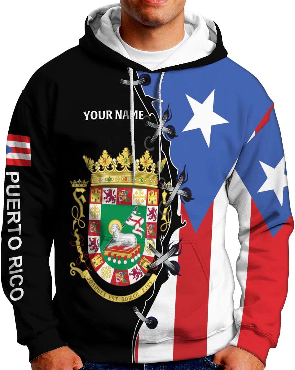 Personalized Name Puerto Rico T-Shirt 3D, Puerto Rico Shirt for Men Women, Puerto Rico Flag T Shirt All Over Printing S-5XL