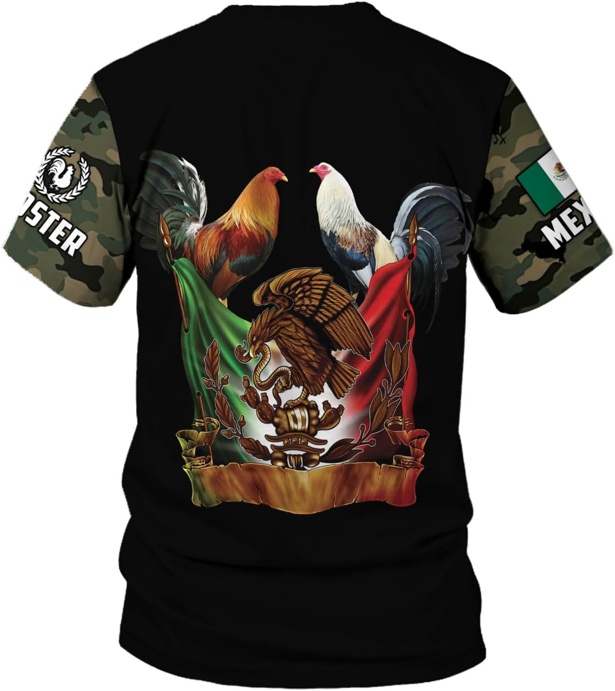 AOVL Personalized Rooster shirts 3D Rooster Mexican Shirts for Men Rooster Mexico Shirt Rooster Shirt for Men Women S-5XL
